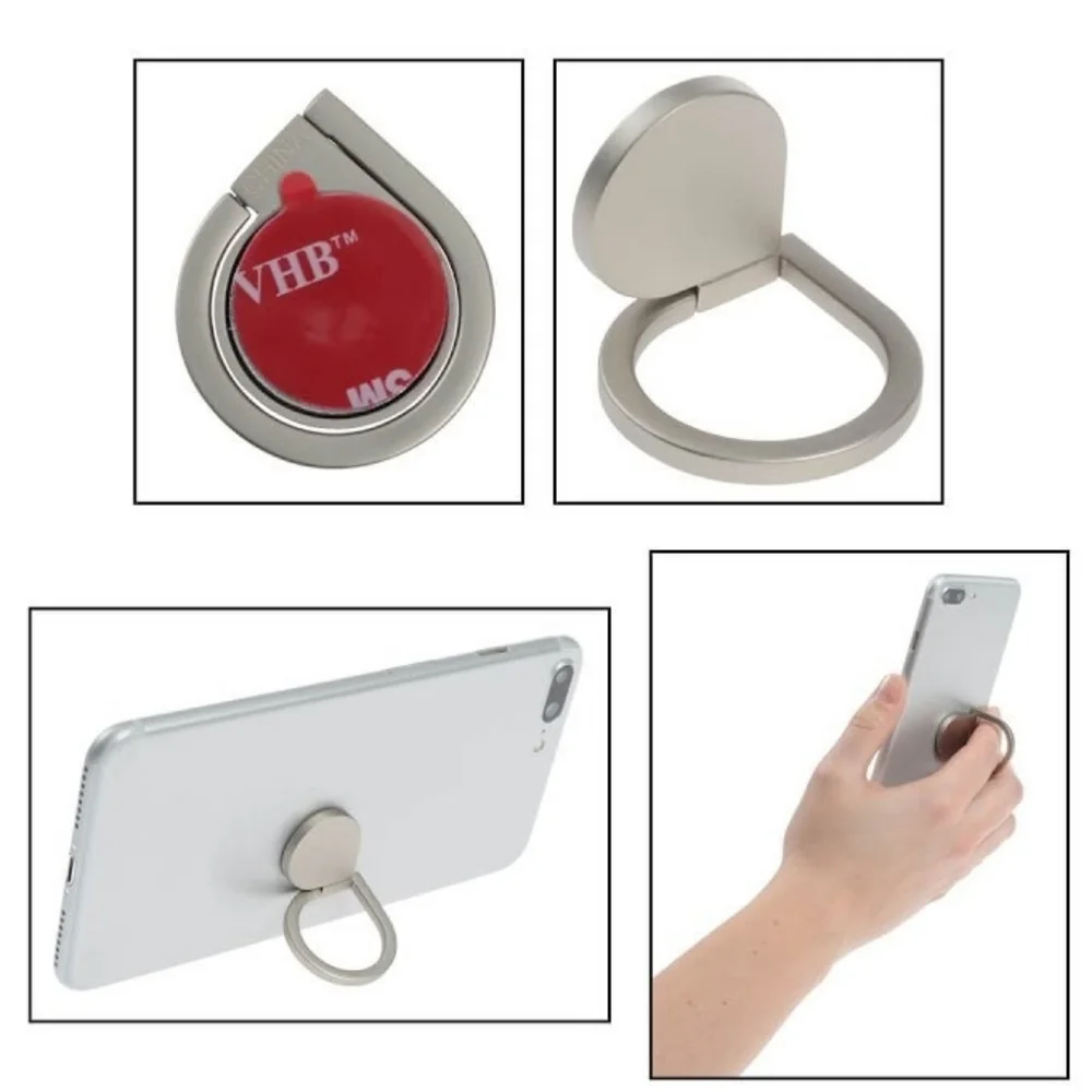 Silver Toned Teardrop Phone Ring Holder